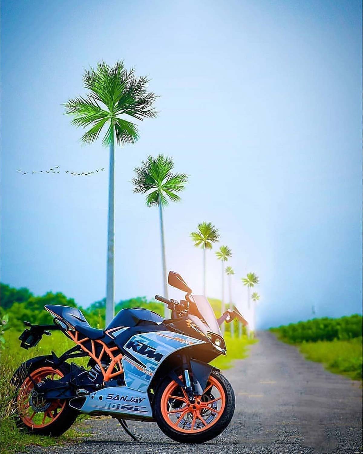 Rider KTM Bike Snapseed Background Free Stock Image