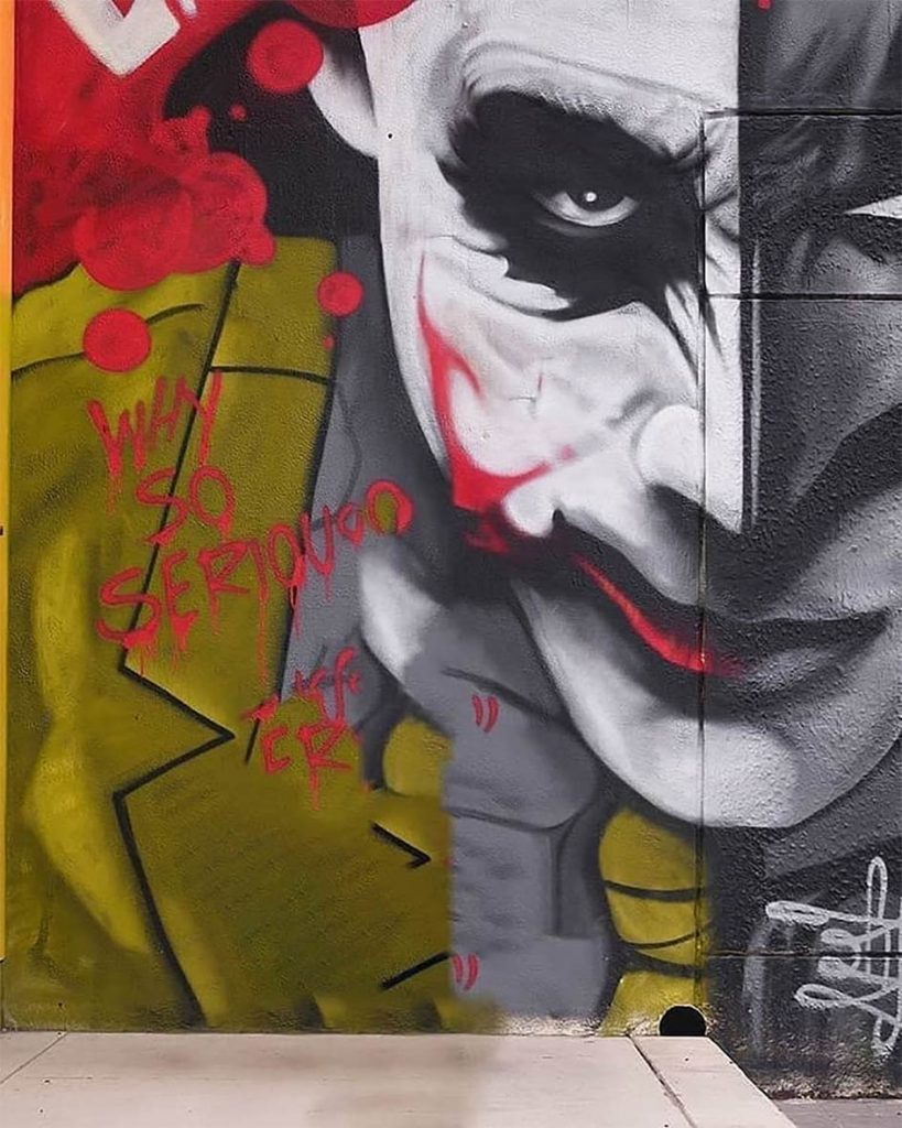 Joker Printed Wall CB Background Free Stock Image