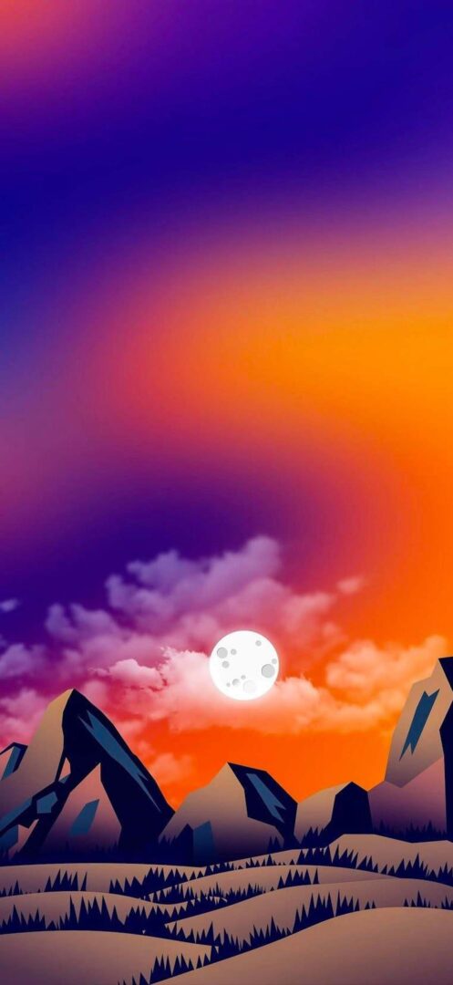 Dramatic Sky Moon iPhone Wallpaper Full HD 4K Image