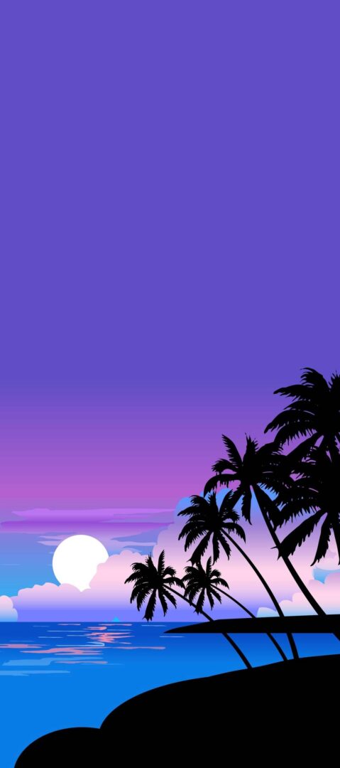 Black Coconut Tree iPhone Wallpaper Full HD 4K Image