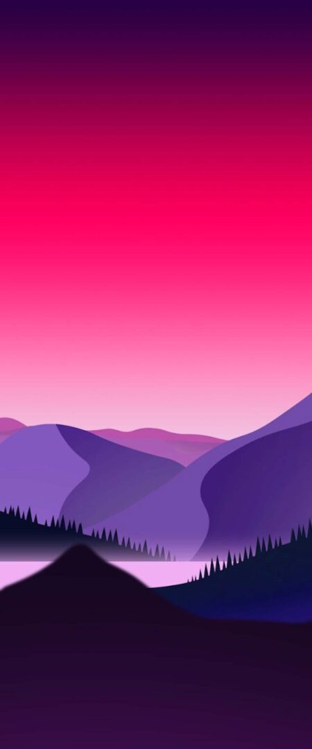 Pink Sky Mountain iPhone Wallpaper Full HD Image