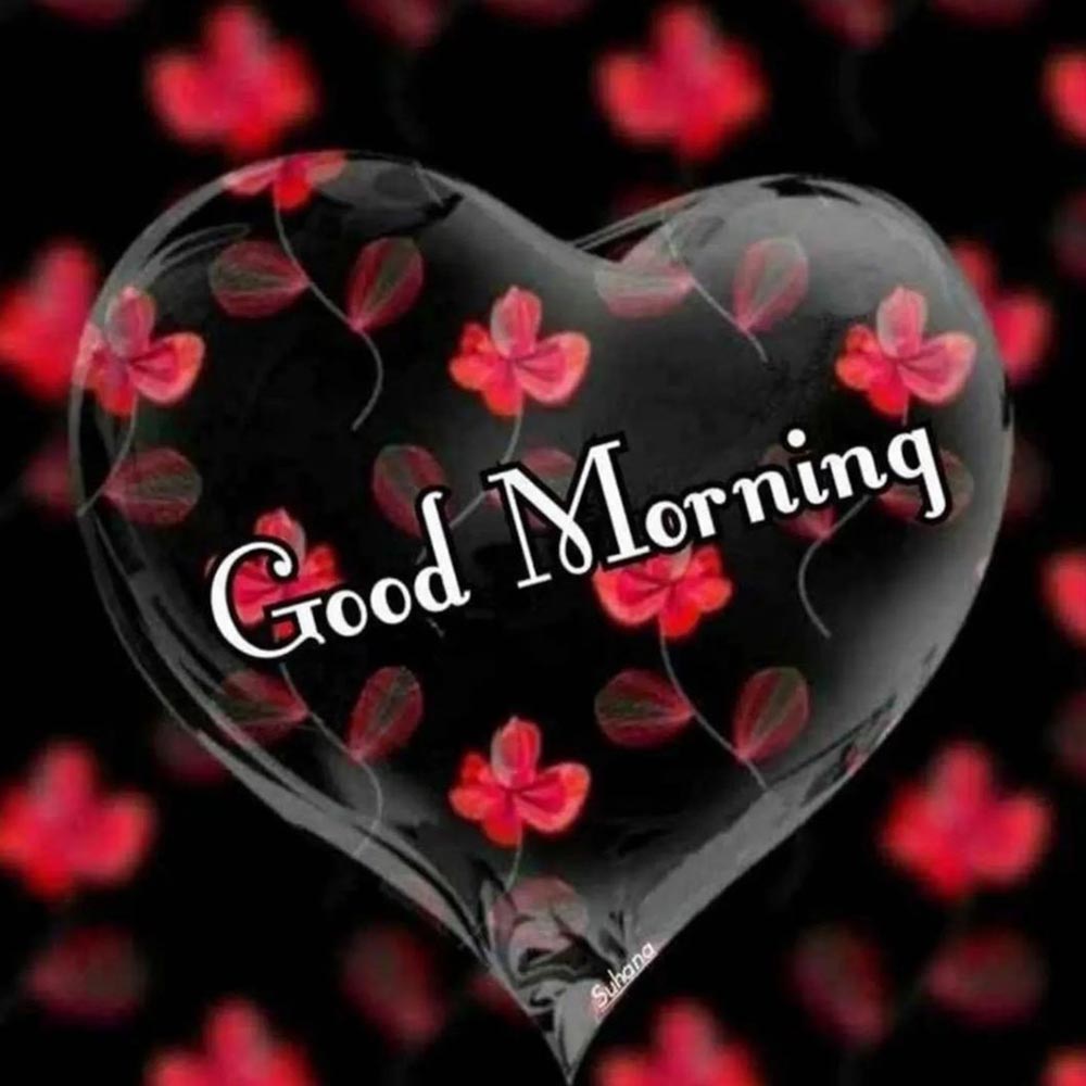 Heart Shape Flower Good Morning Image For Greeting