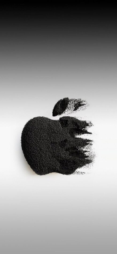 Black White Apple Sand Effect iPhone Wallpaper