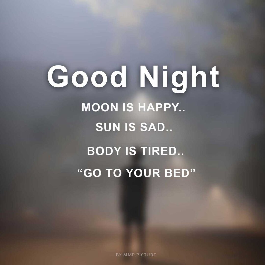 Moon Is Happy Good Night Image For WhatsApp Wishing